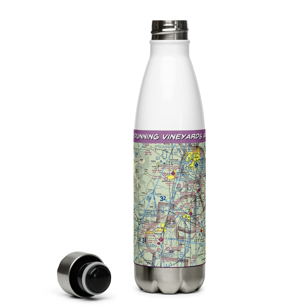 Dunning Vineyards Airport (OG01) VFR Sectional Water Bottle 