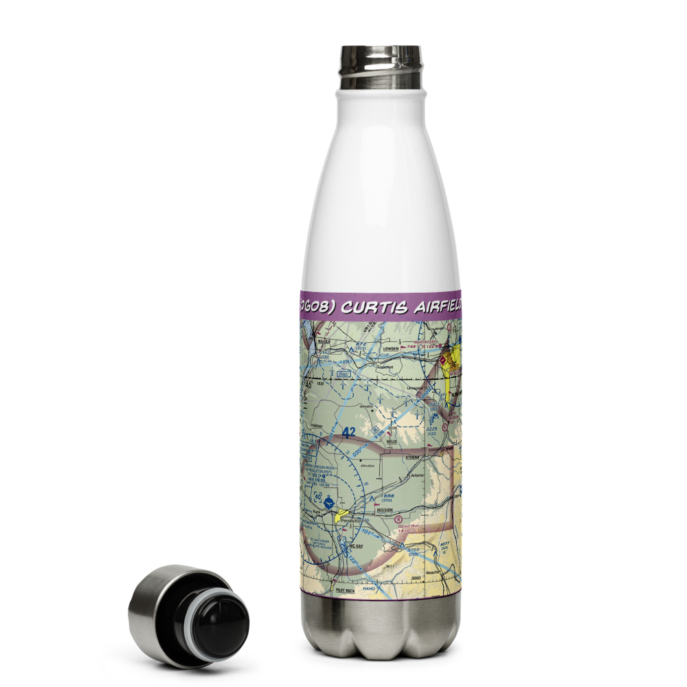 Curtis Airfield (OG08) VFR Sectional Water Bottle 
