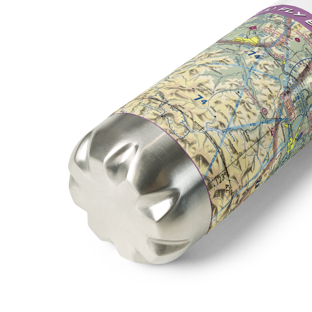 Fly By Night Airport (OG13) VFR Sectional Water Bottle 