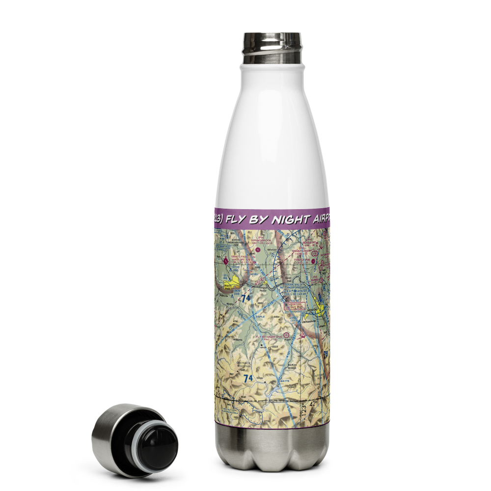Fly By Night Airport (OG13) VFR Sectional Water Bottle 
