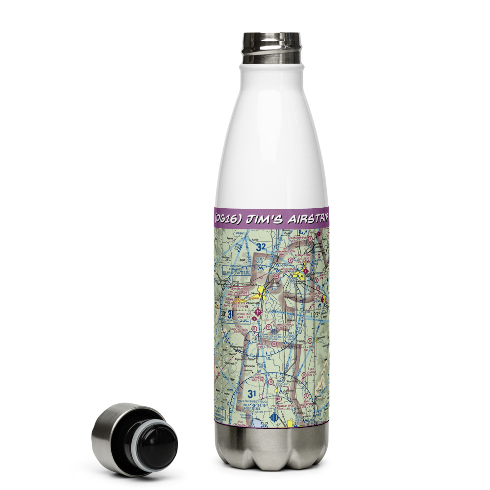 Jim's Airstrip (OG16) VFR Sectional Water Bottle 