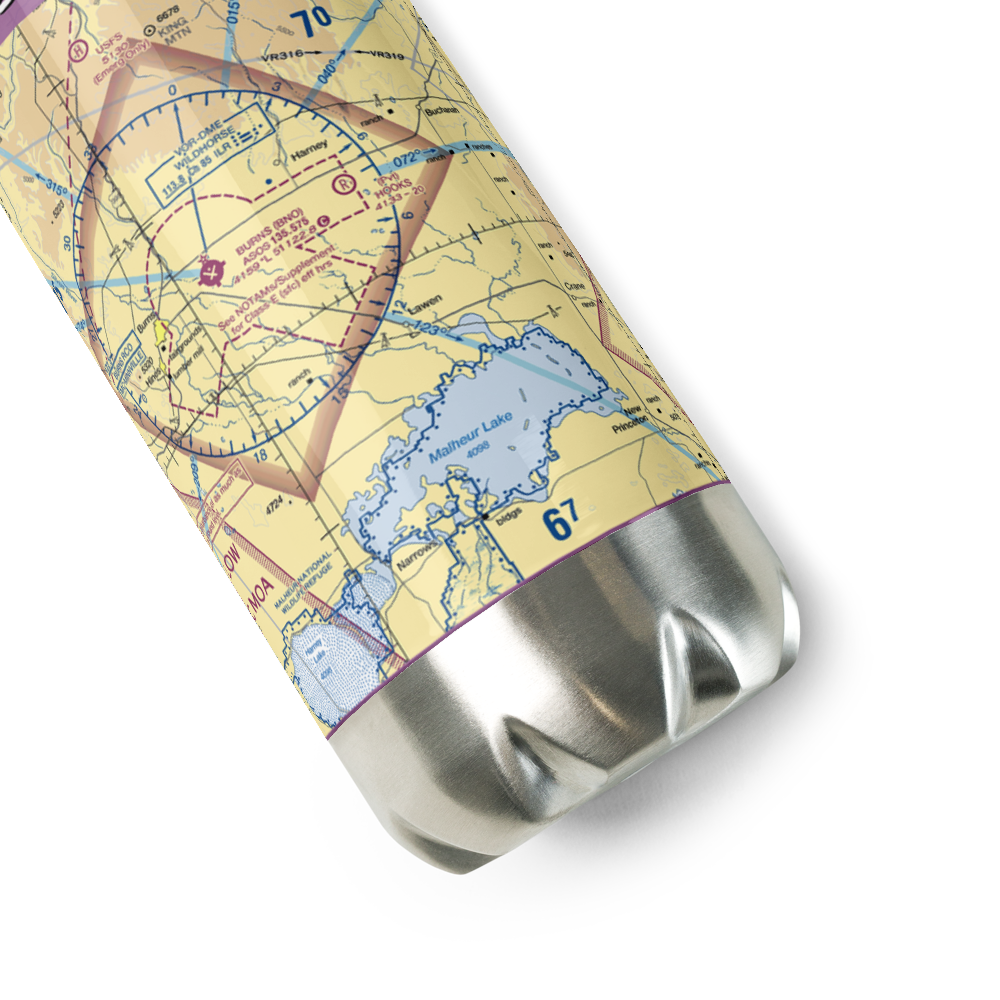 Lawen Strip (OG18) VFR Sectional Water Bottle 