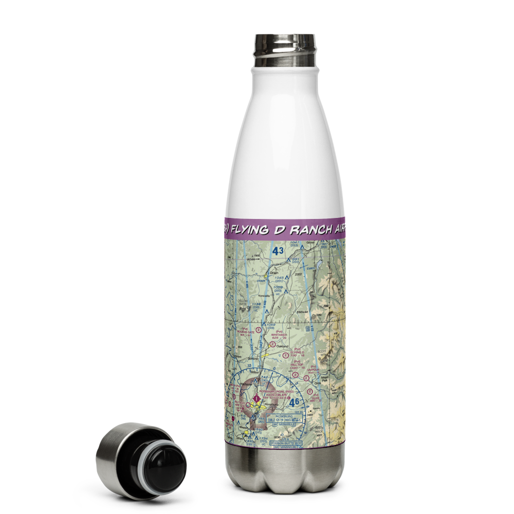 Flying D Ranch Airport (OG24) VFR Sectional Water Bottle 