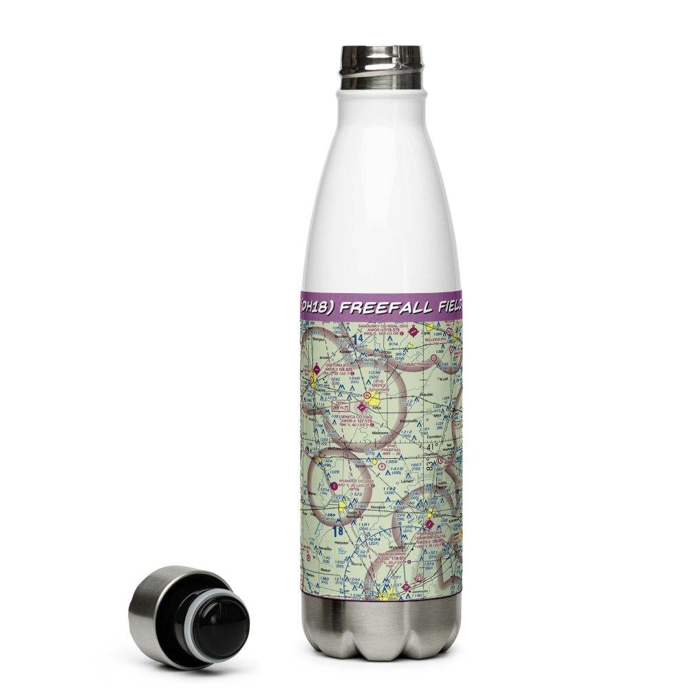 Freefall Field (OH18) VFR Sectional Water Bottle 