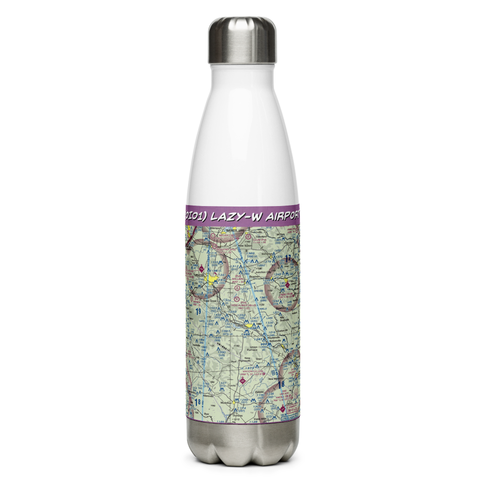 Lazy-W Airport (OI01) VFR Sectional Water Bottle 