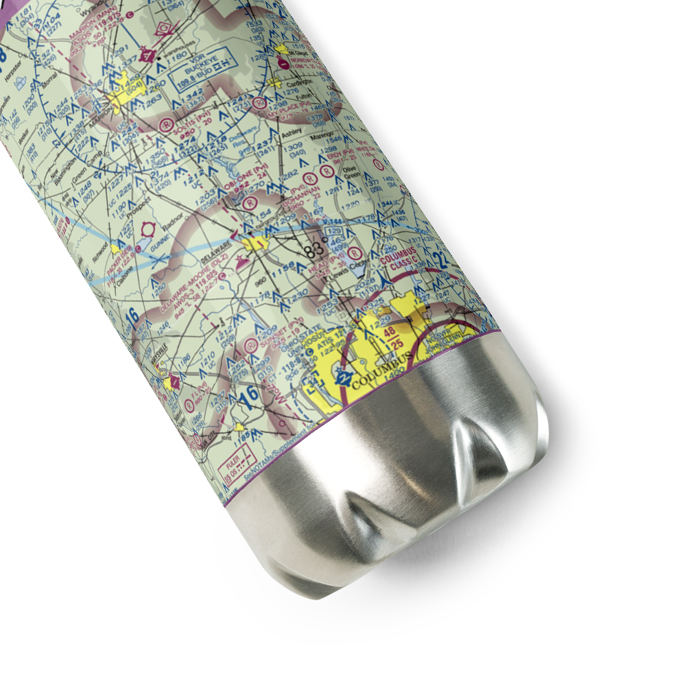Flying Acres Airport (OI49) VFR Sectional Water Bottle 