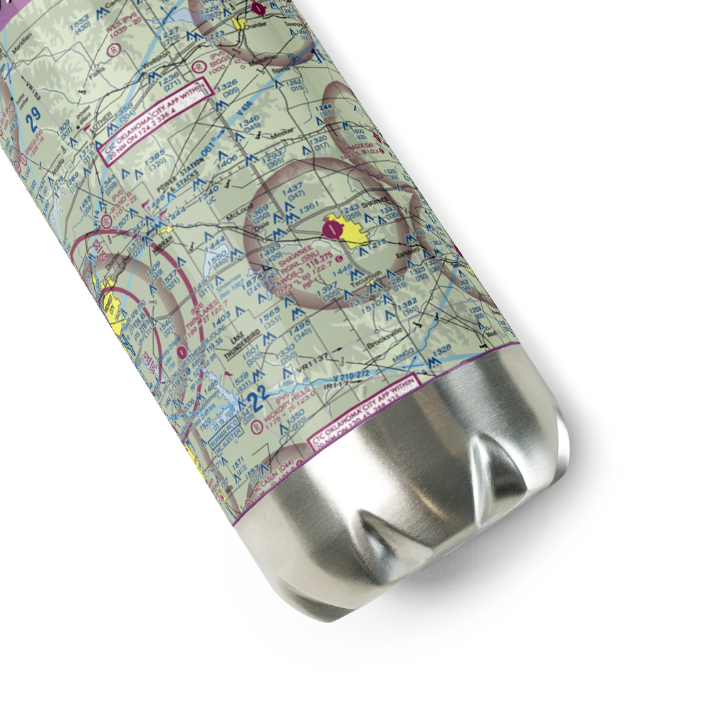 Jacktown Airport (OK00) VFR Sectional Water Bottle 