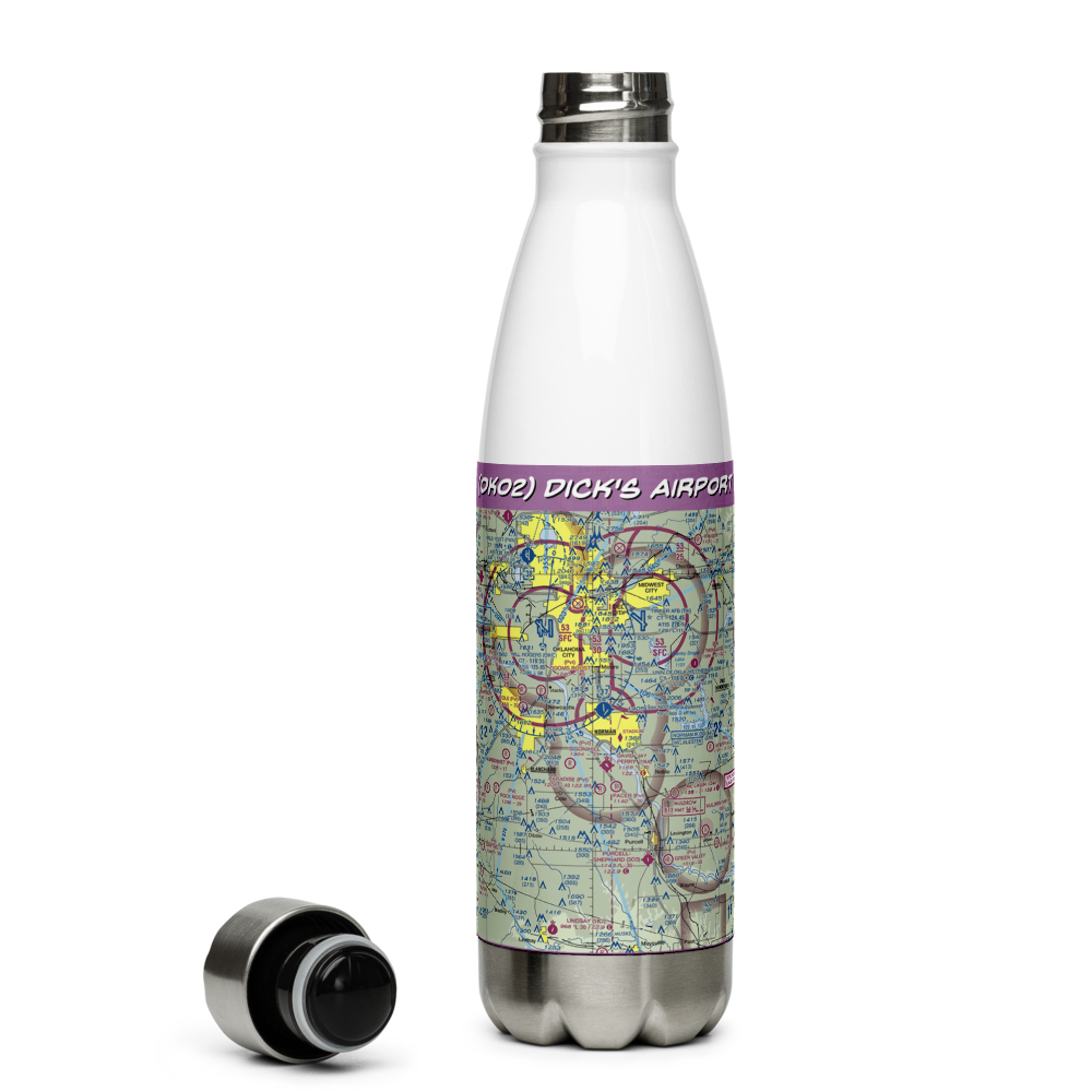 Dick's Airport (OK02) VFR Sectional Water Bottle 