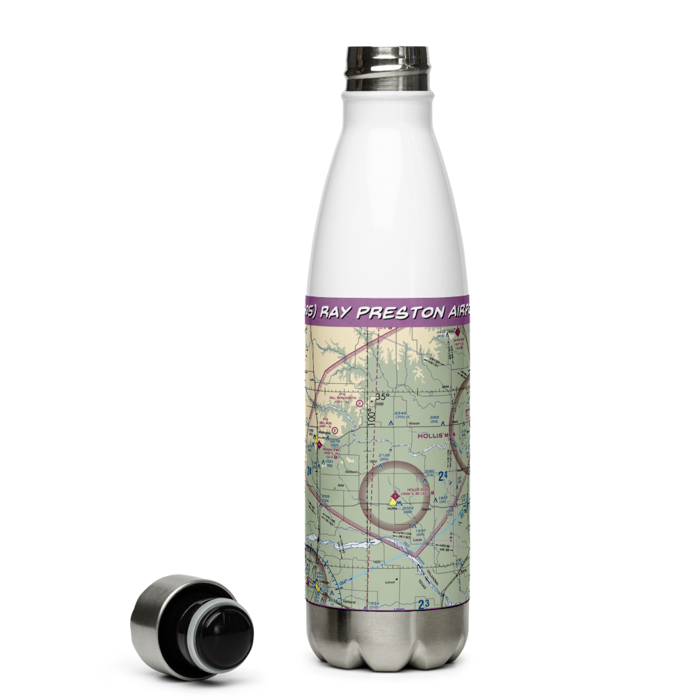 Ray Preston Airport (OK05) VFR Sectional Water Bottle 