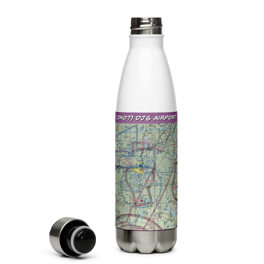 Djs Airport (OK07) VFR Sectional Water Bottle 