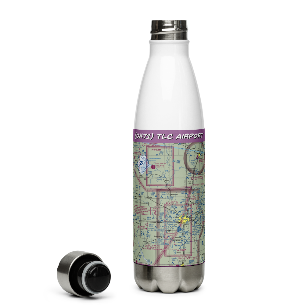 TLC Airport (OK71) VFR Sectional Water Bottle 