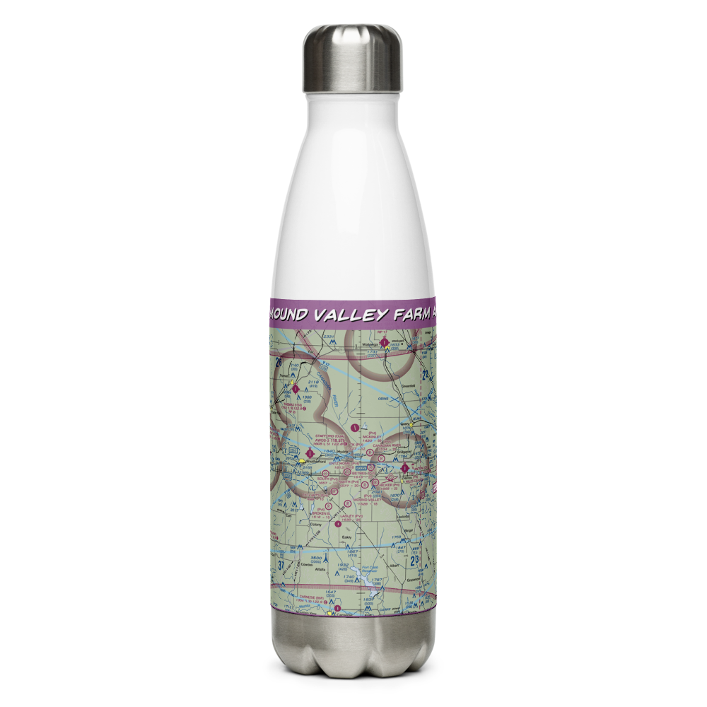 Mound Valley Farm Airport (OK77) VFR Sectional Water Bottle 