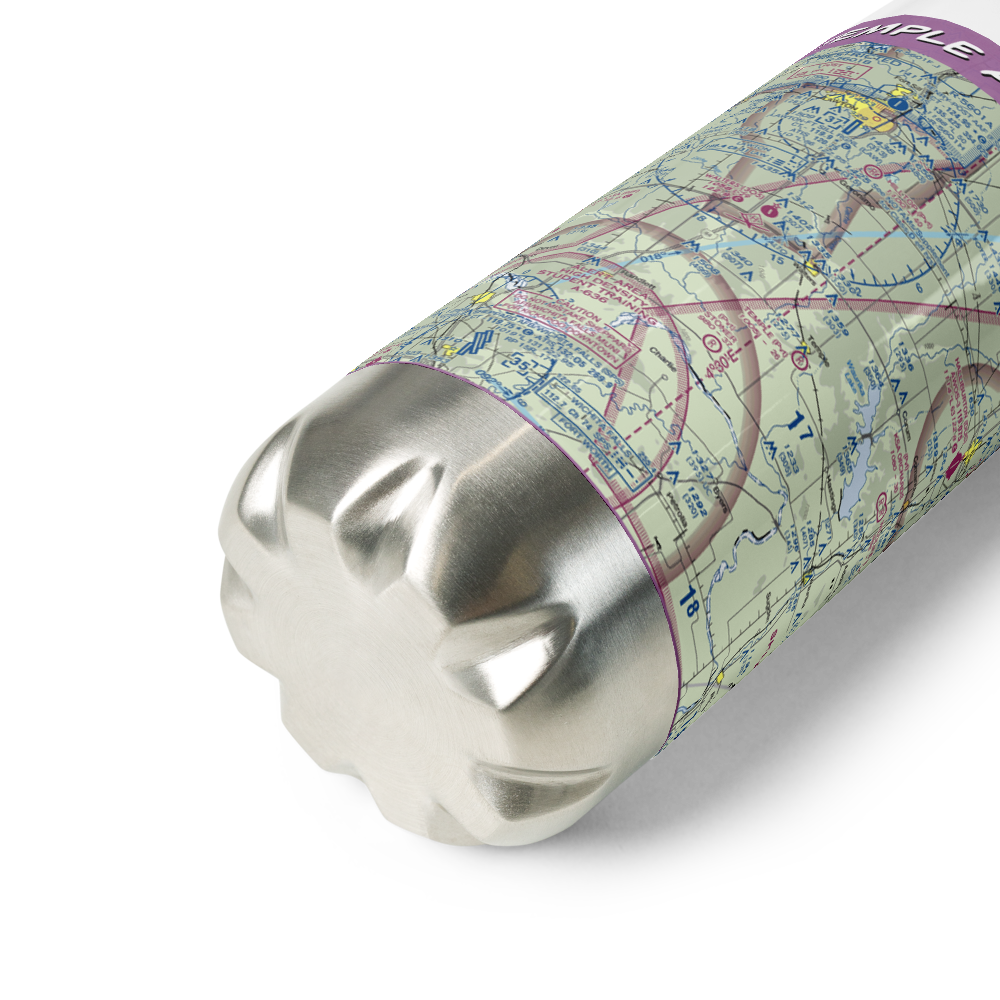 Temple Airport Inc Airport (OK79) VFR Sectional Water Bottle 