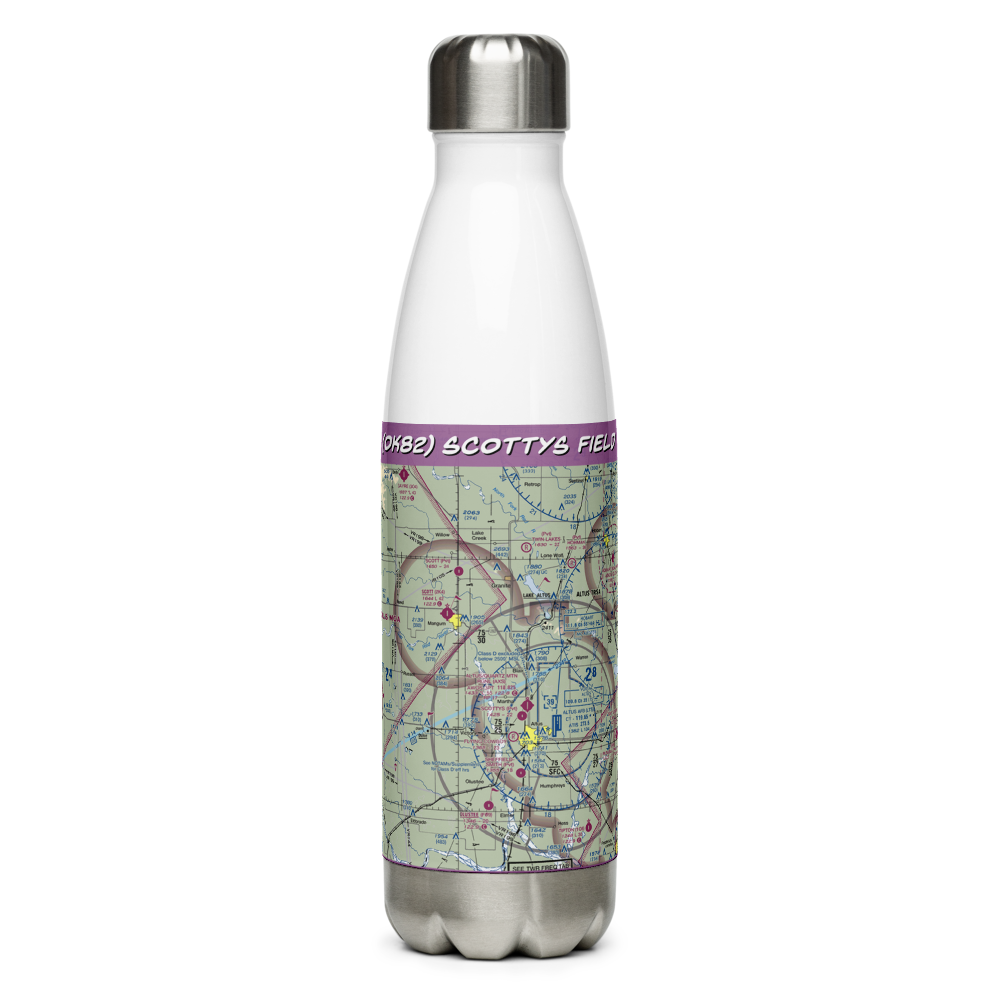 Scottys Field (OK82) VFR Sectional Water Bottle 