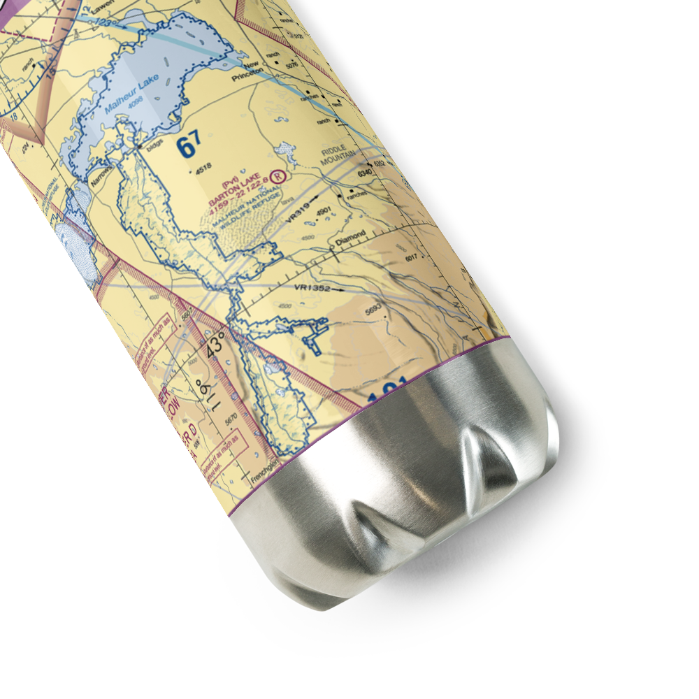Barton Lake Ranch Airport (OR08) VFR Sectional Water Bottle 