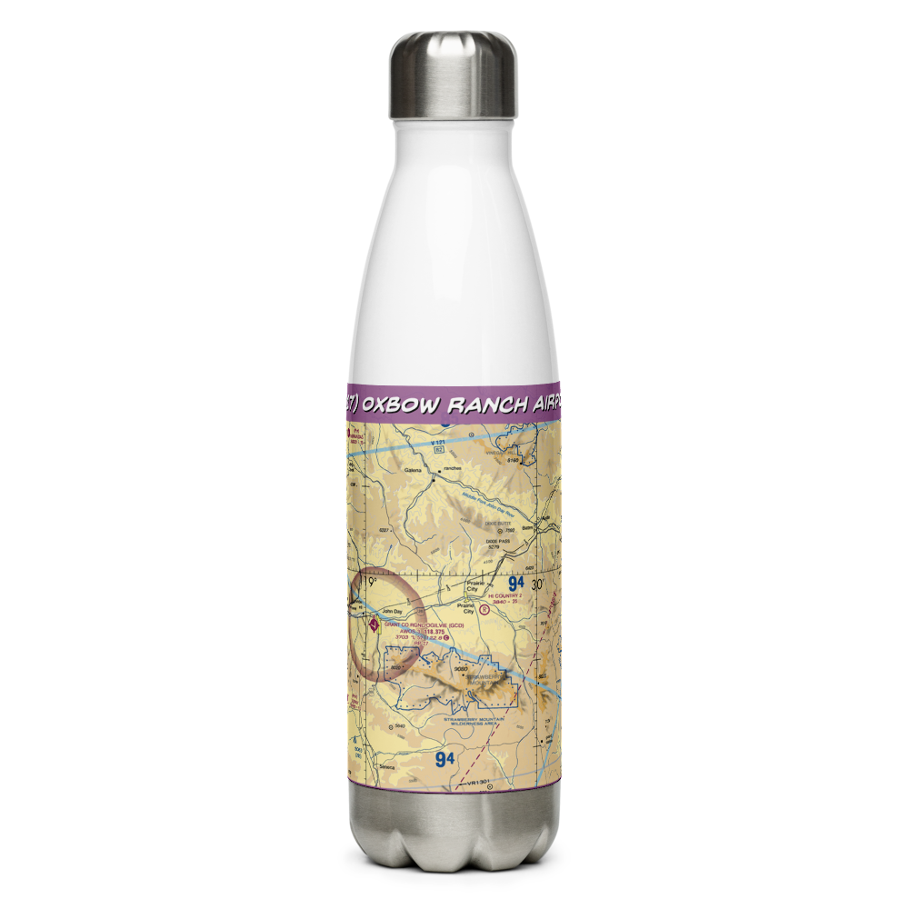 Oxbow Ranch Airport (OR17) VFR Sectional Water Bottle 