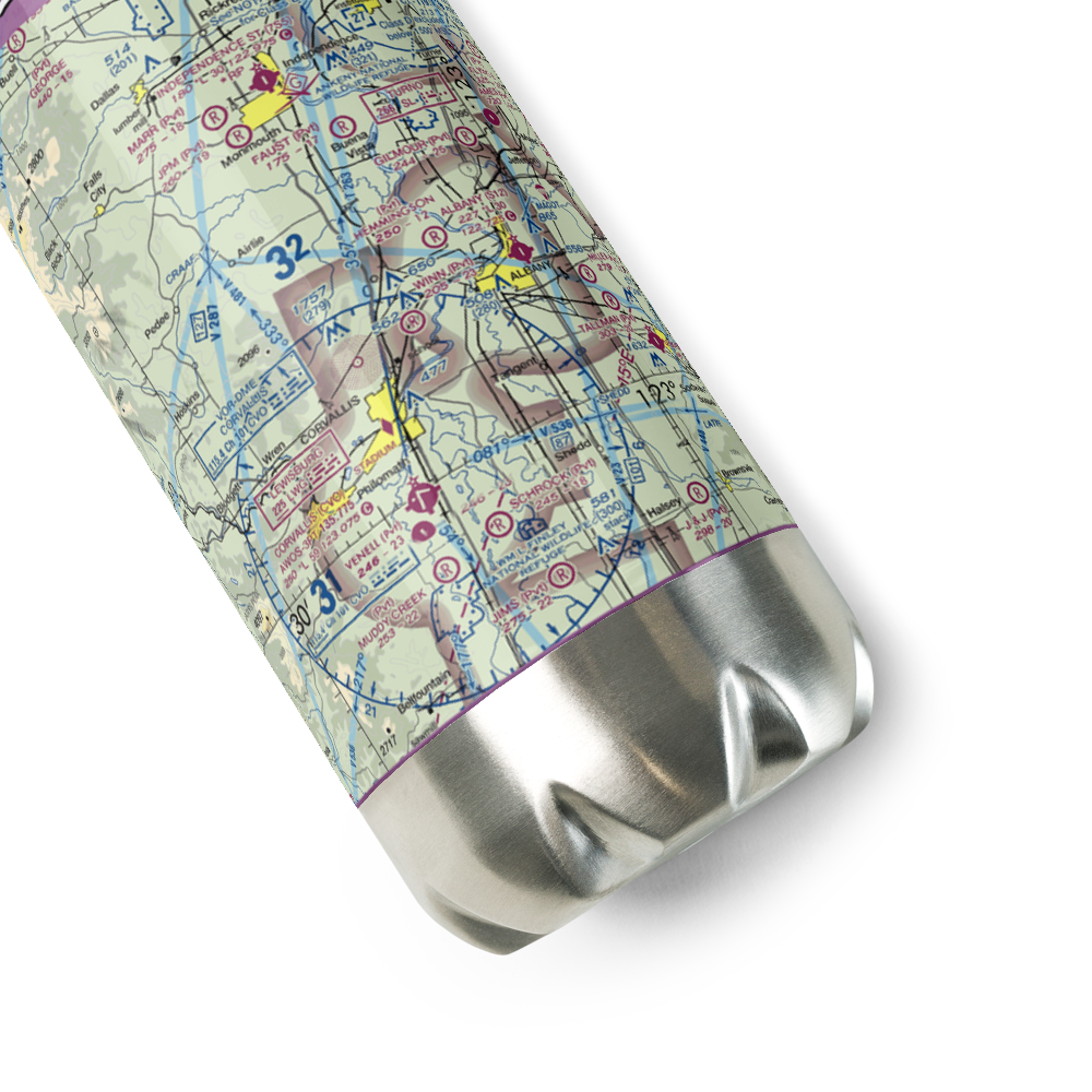 Flying Tom Airport (OR39) VFR Sectional Water Bottle 
