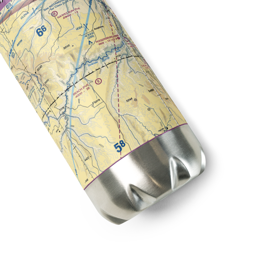 Beach Ranch Airport (OR64) VFR Sectional Water Bottle 