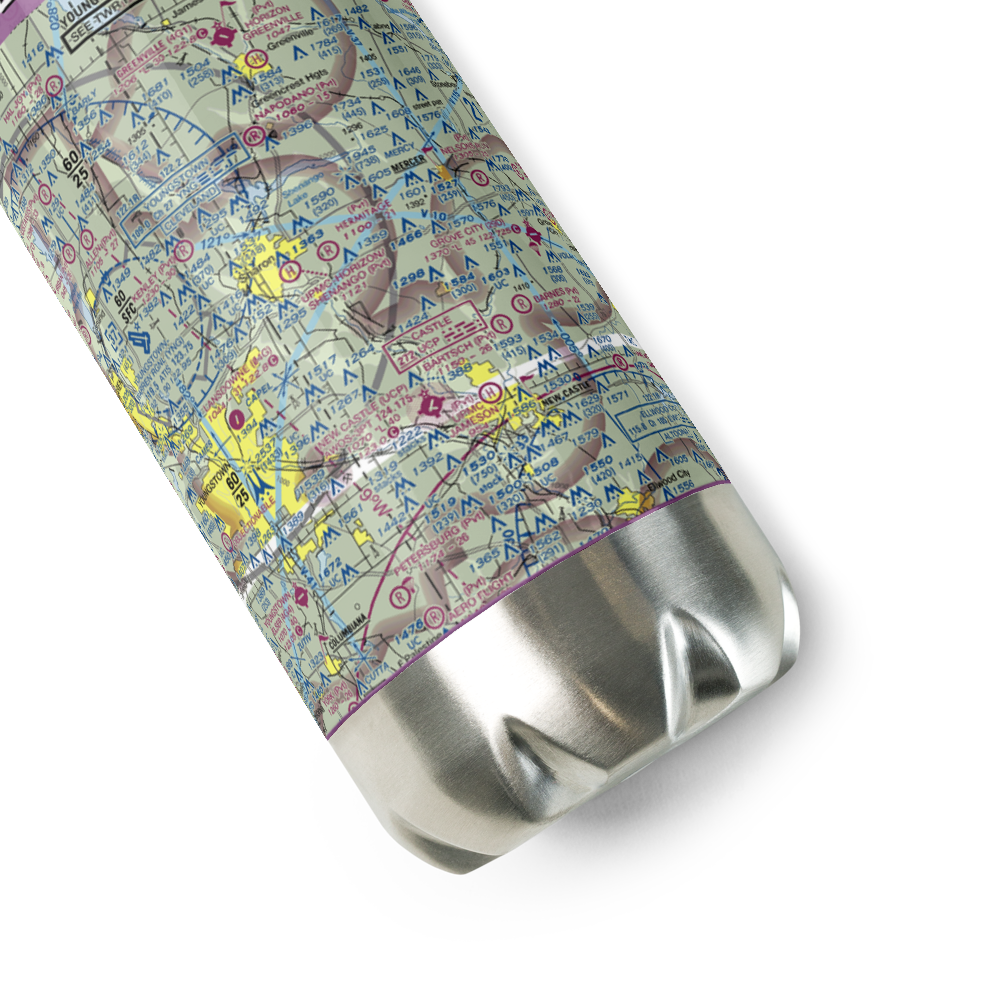 Hermitage Airport (PA22) VFR Sectional Water Bottle 