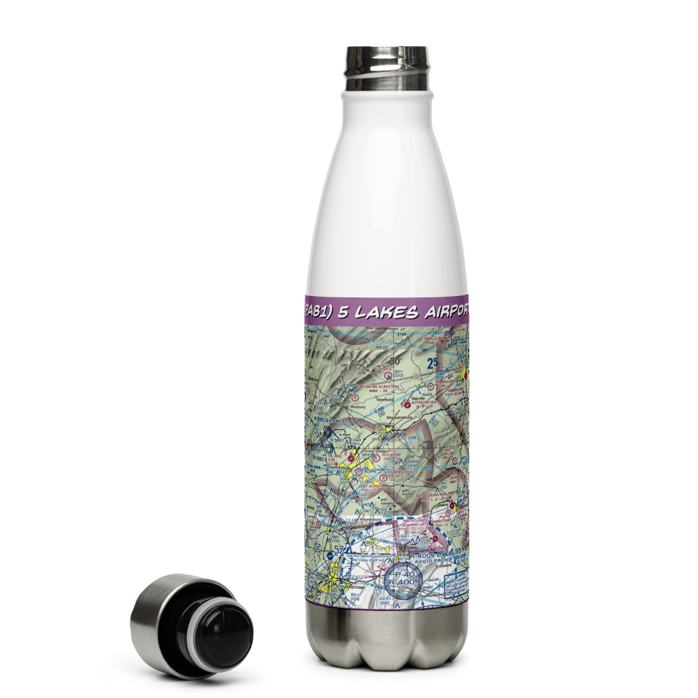 5 Lakes Airport (PA81) VFR Sectional Water Bottle 
