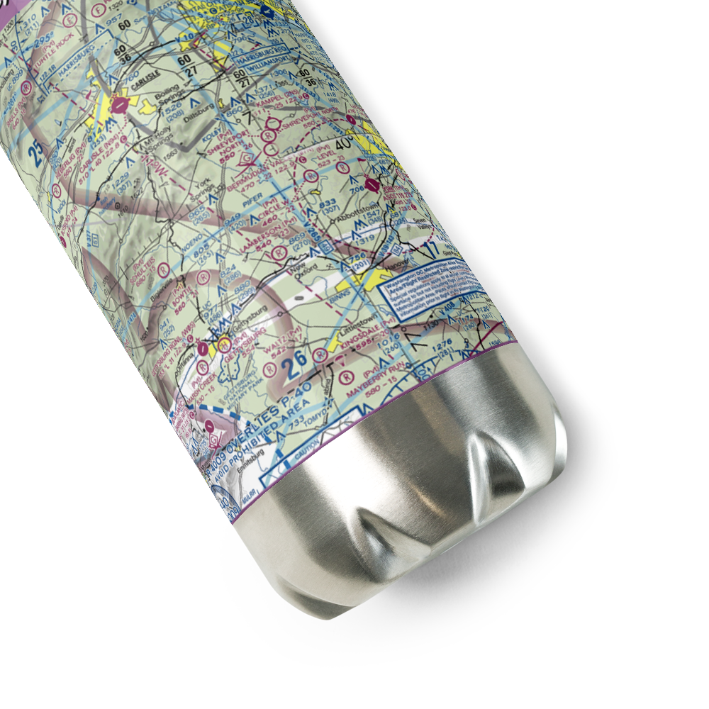 Ben's Landing Ultralightport (PA89) VFR Sectional Water Bottle 