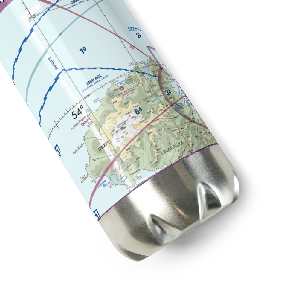 Driftwood Bay Air Force Station Airport (AK23) VFR Sectional Water Bottle 