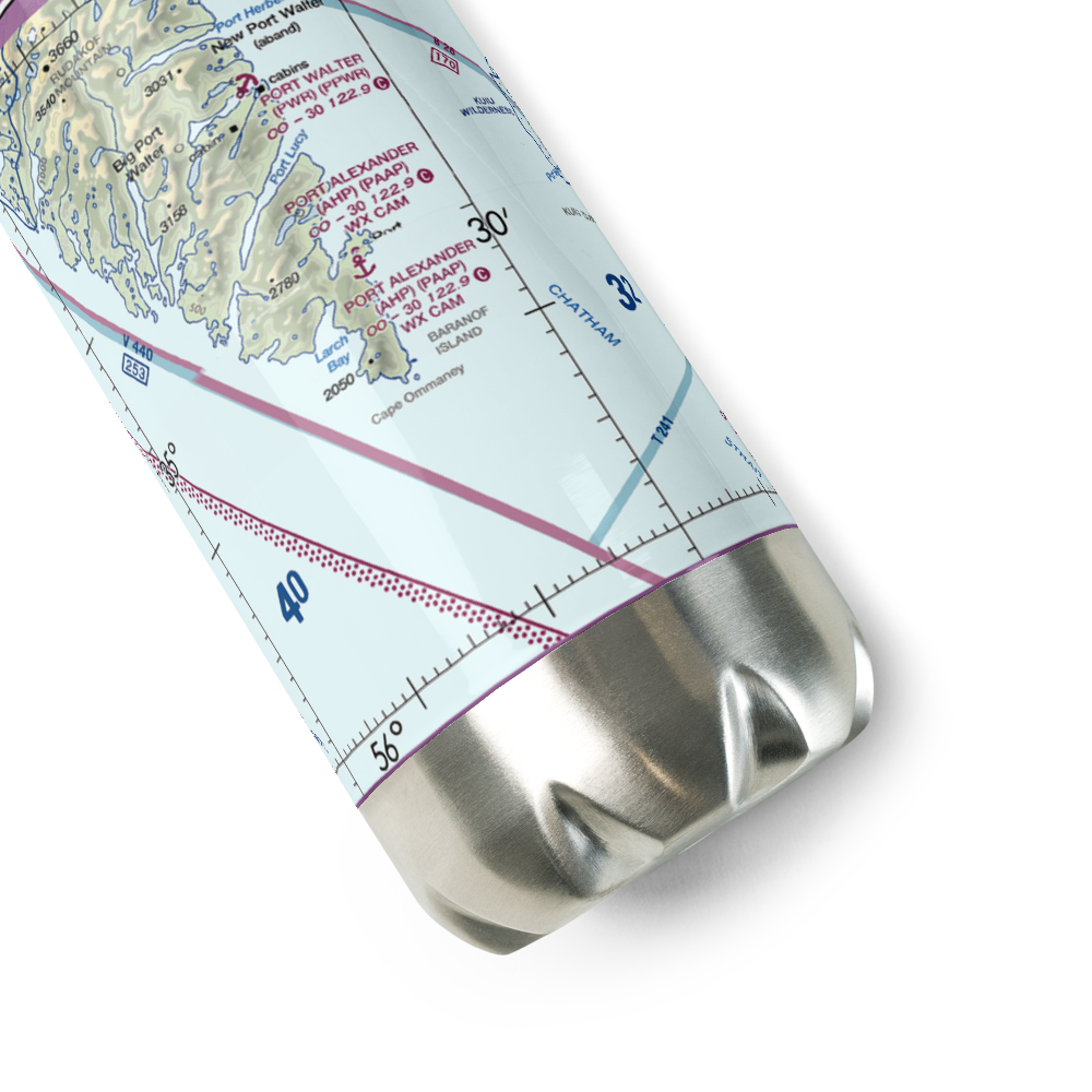 Port Alexander Seaplane Base (AHP) VFR Sectional Water Bottle 