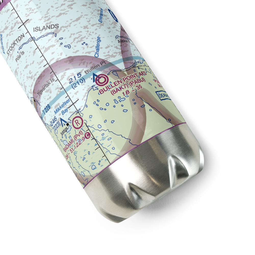 Bullen Point Air Force Station Airport (8AK7) VFR Sectional Water Bottle 