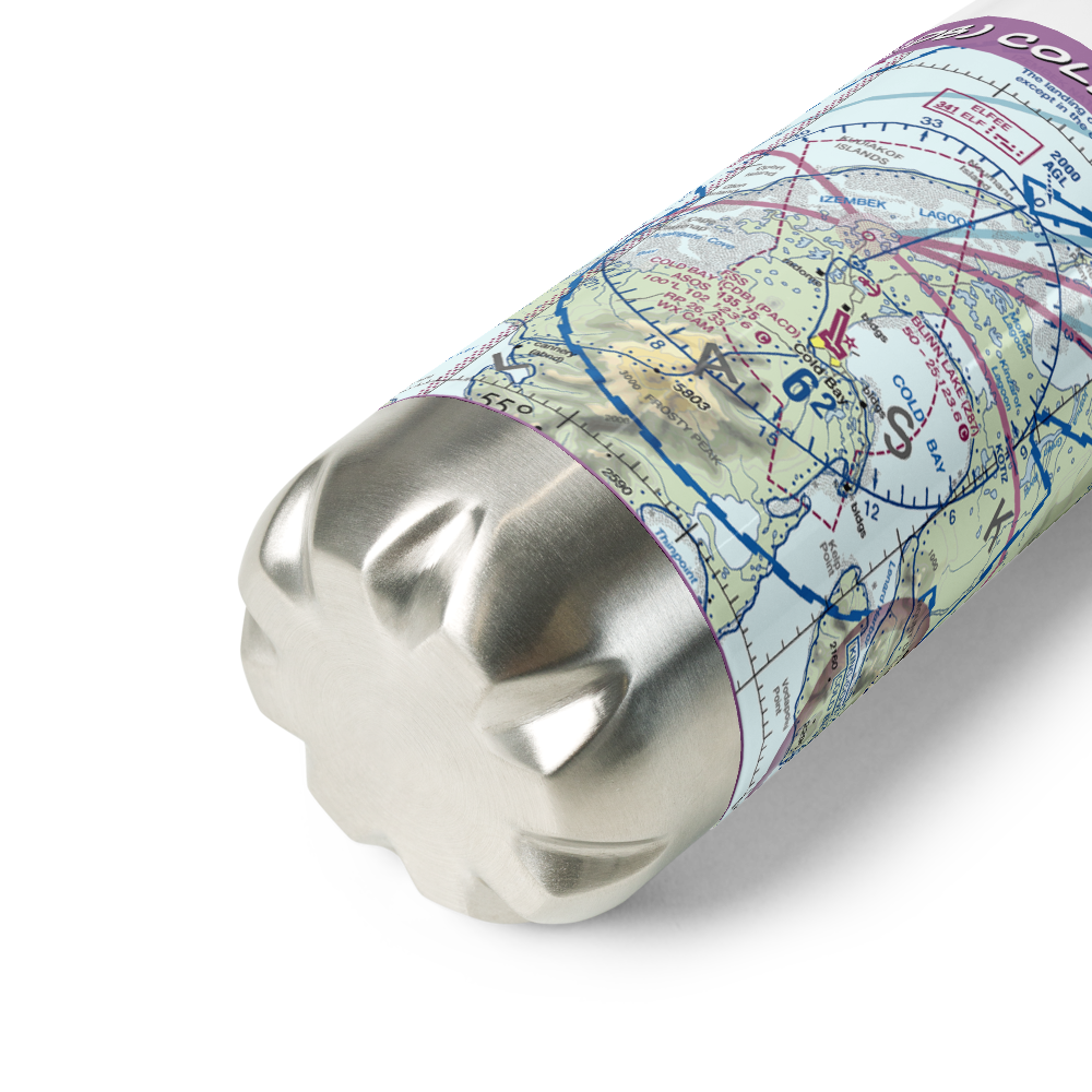 Cold Bay Airport (CDB) VFR Sectional Water Bottle 