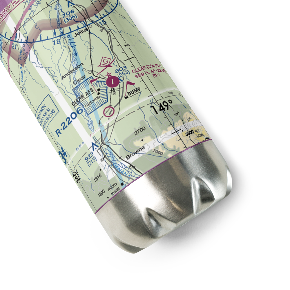 Clear Airport (Z84) VFR Sectional Water Bottle 