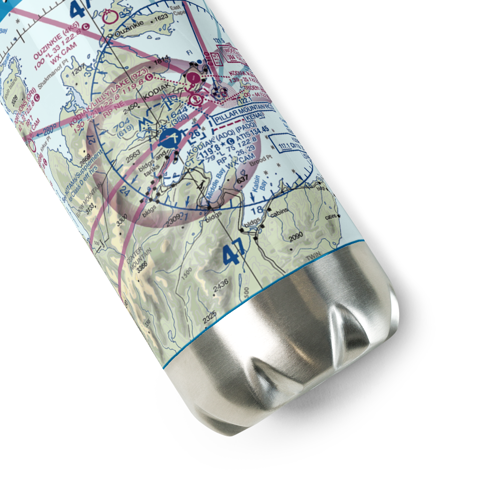 Kodiak Airport (ADQ) VFR Sectional Water Bottle 