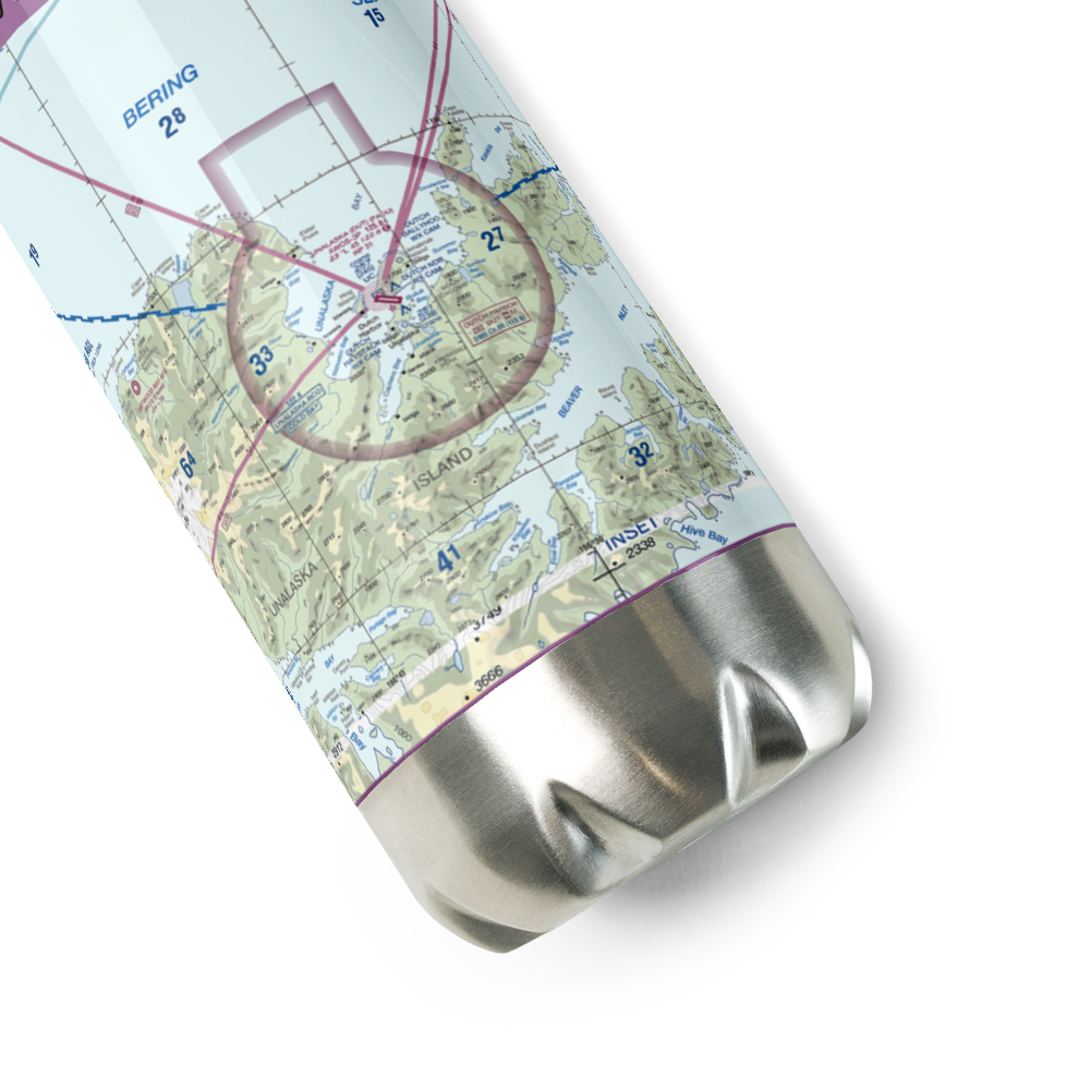 Unalaska Airport (DUT) VFR Sectional Water Bottle 