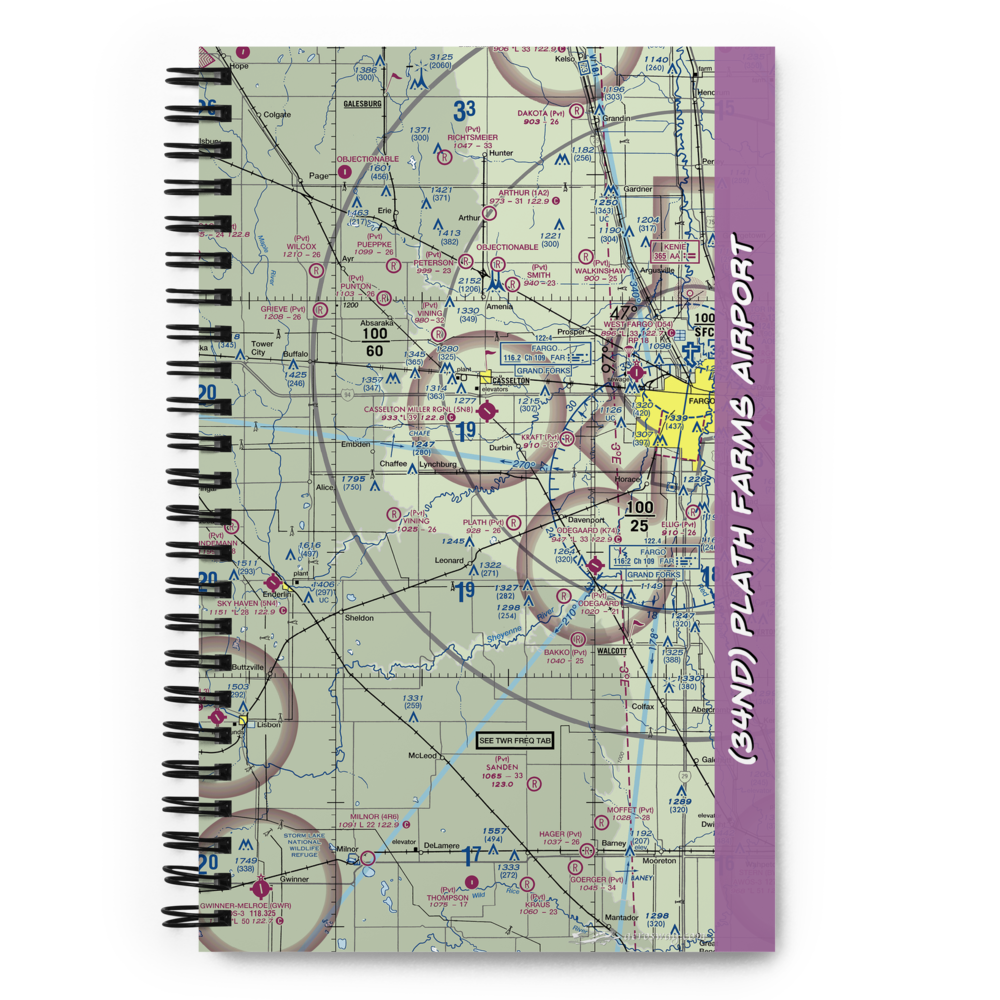 Plath Farms Airport (34ND) VFR Sectional Notebook 