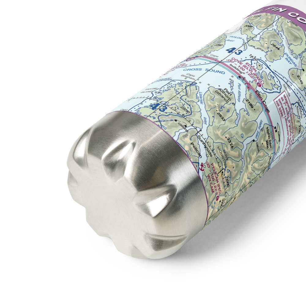 Elfin Cove Seaplane Base (ELV) VFR Sectional Water Bottle 