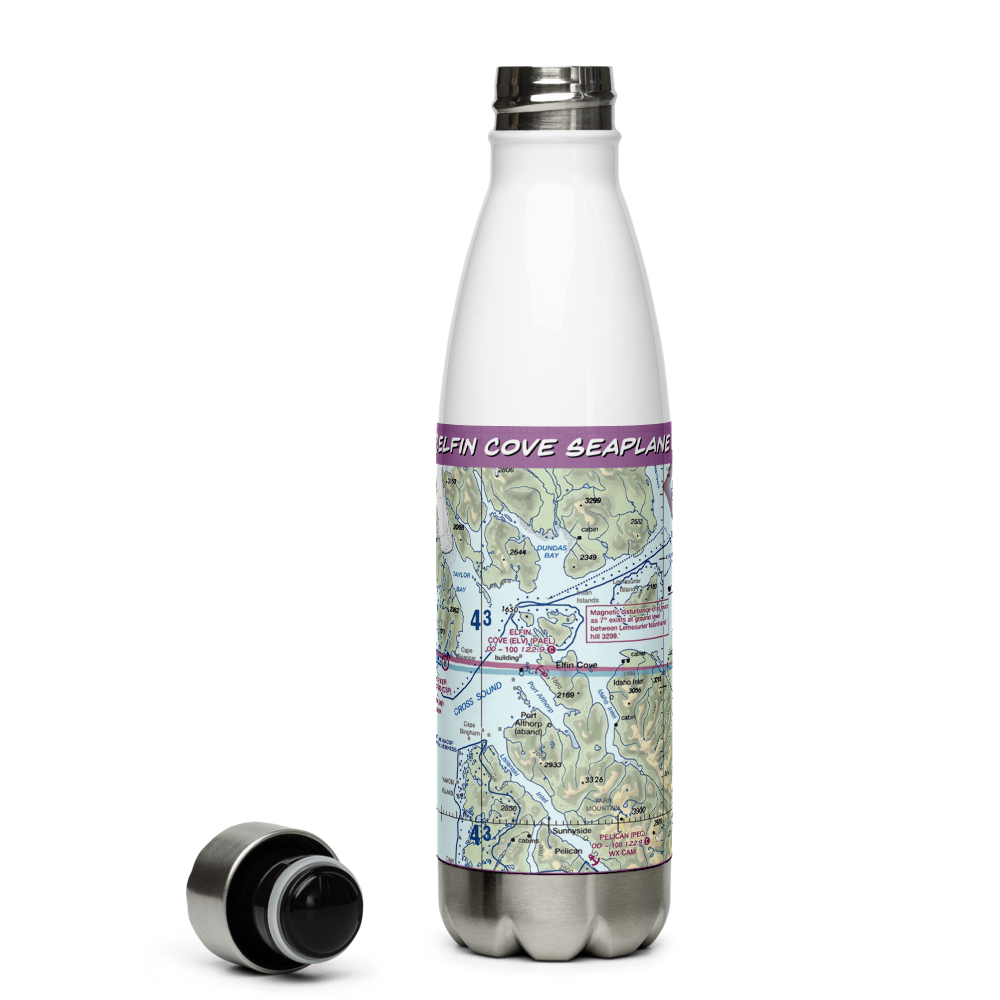 Elfin Cove Seaplane Base (ELV) VFR Sectional Water Bottle 