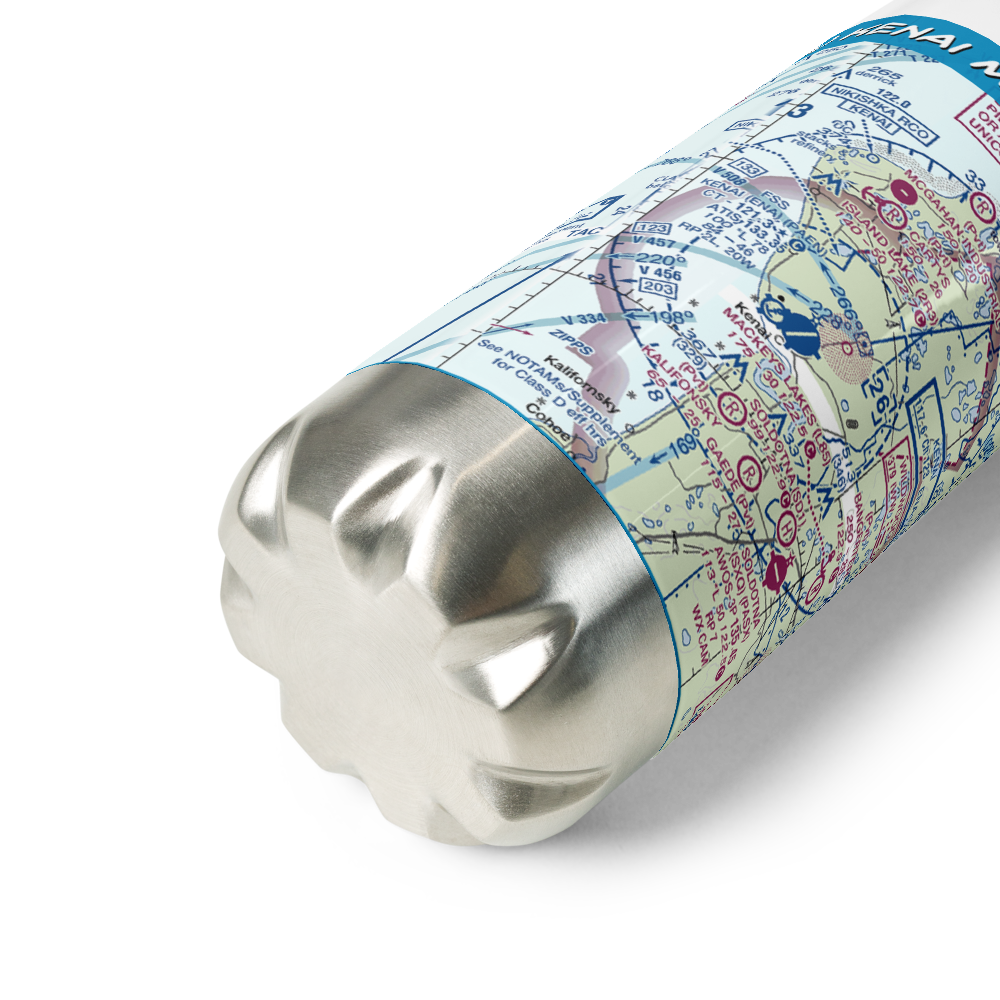 Kenai Municipal Airport (ENA) VFR Sectional Water Bottle 