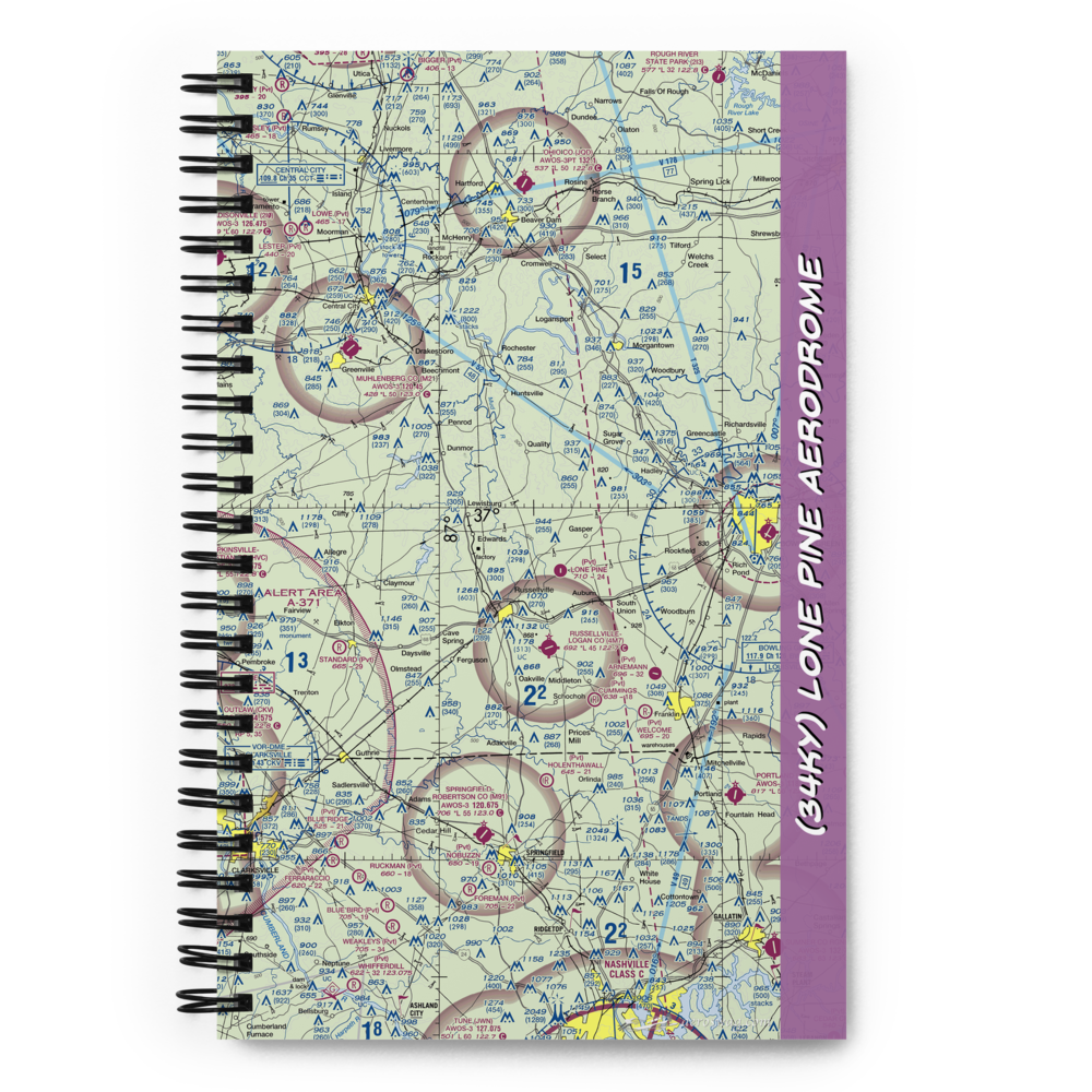 Lone Pine Aerodrome (34KY) VFR Sectional Notebook 