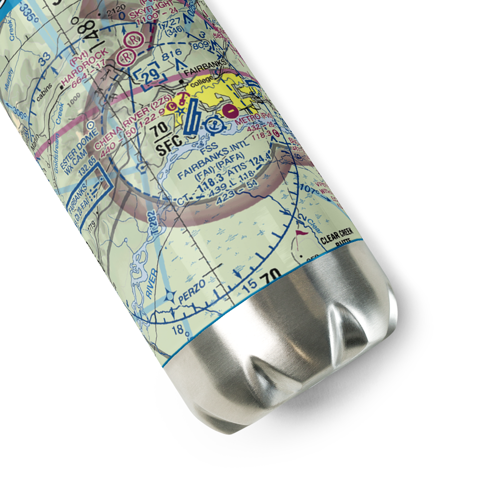 Fairbanks International Airport (FAI) VFR Sectional Water Bottle 