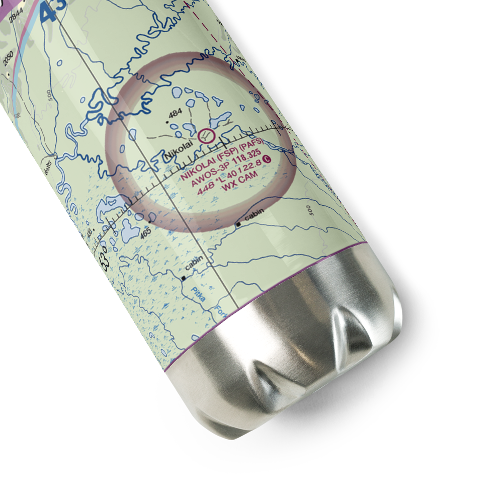 Nikolai Airport (FSP) VFR Sectional Water Bottle 