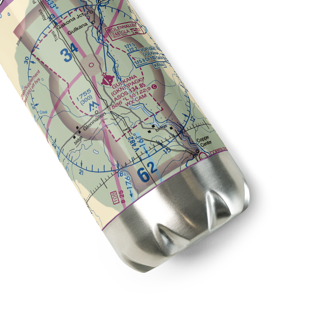 Gulkana Airport (GKN) VFR Sectional Water Bottle 