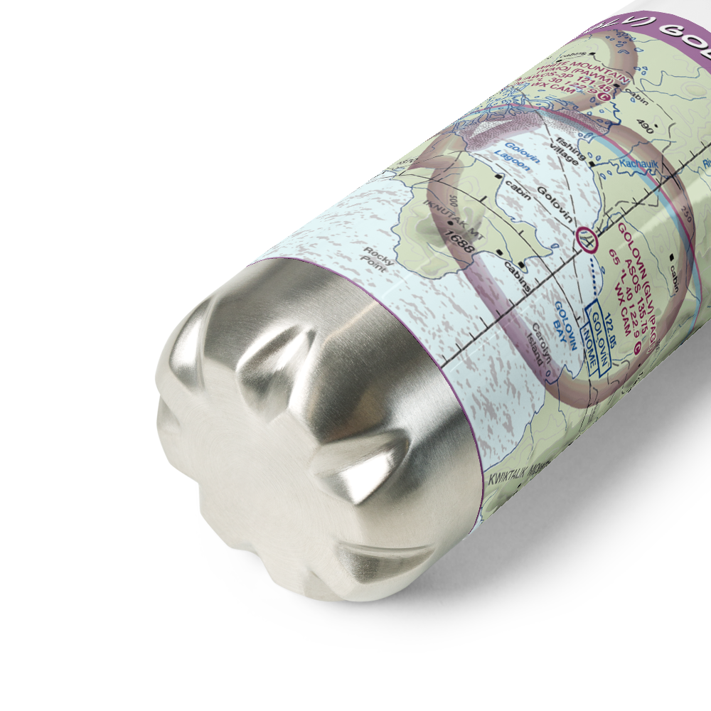 Golovin Airport (GLV) VFR Sectional Water Bottle 