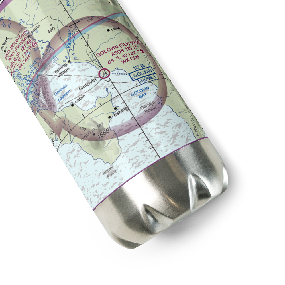 Golovin Airport (GLV) VFR Sectional Water Bottle 