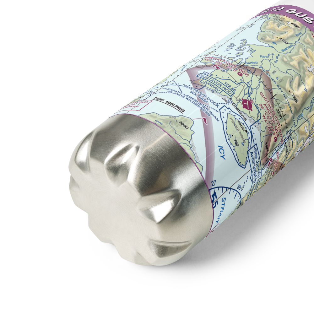 Gustavus Airport (GST) VFR Sectional Water Bottle 