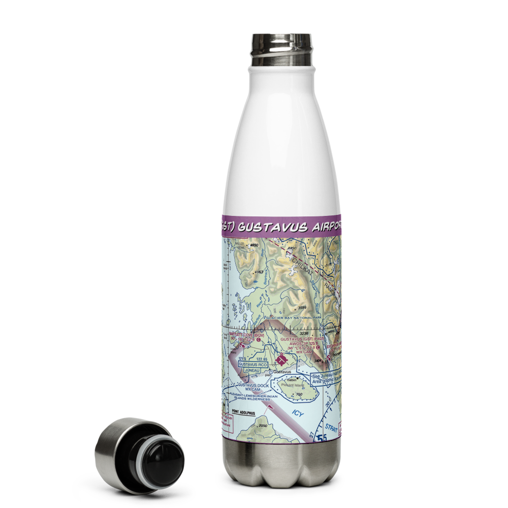 Gustavus Airport (GST) VFR Sectional Water Bottle 