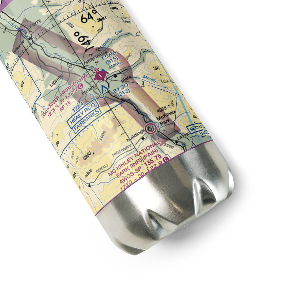 Healy River Airport (HRR) VFR Sectional Water Bottle 