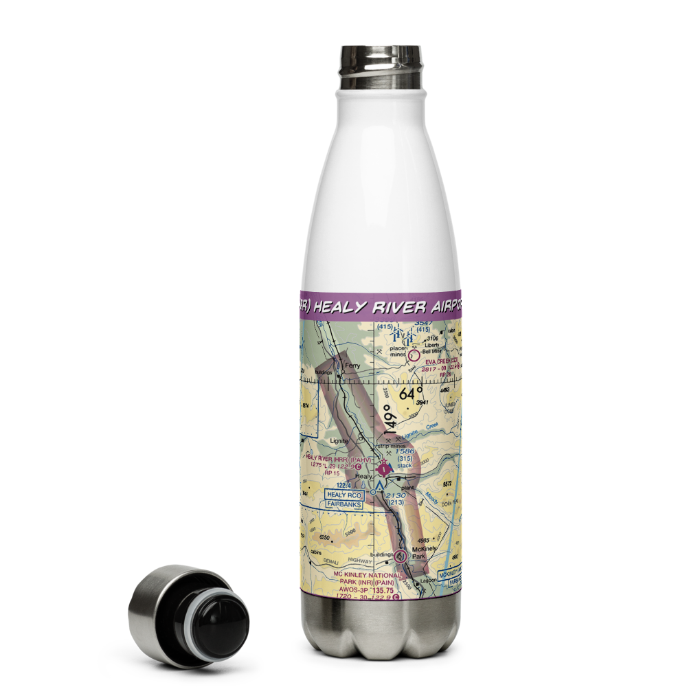 Healy River Airport (HRR) VFR Sectional Water Bottle 