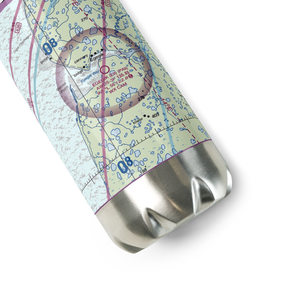 Egegik Airport (EII) VFR Sectional Water Bottle 