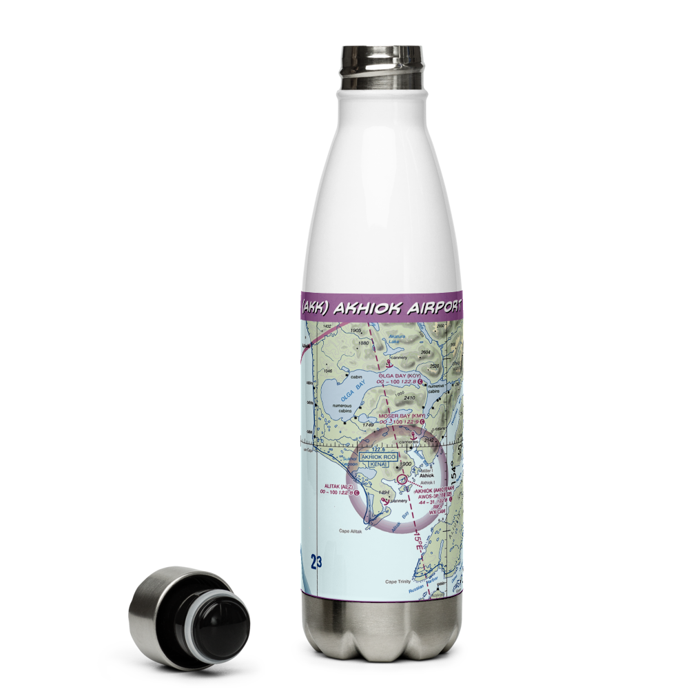 Akhiok Airport (AKK) VFR Sectional Water Bottle 