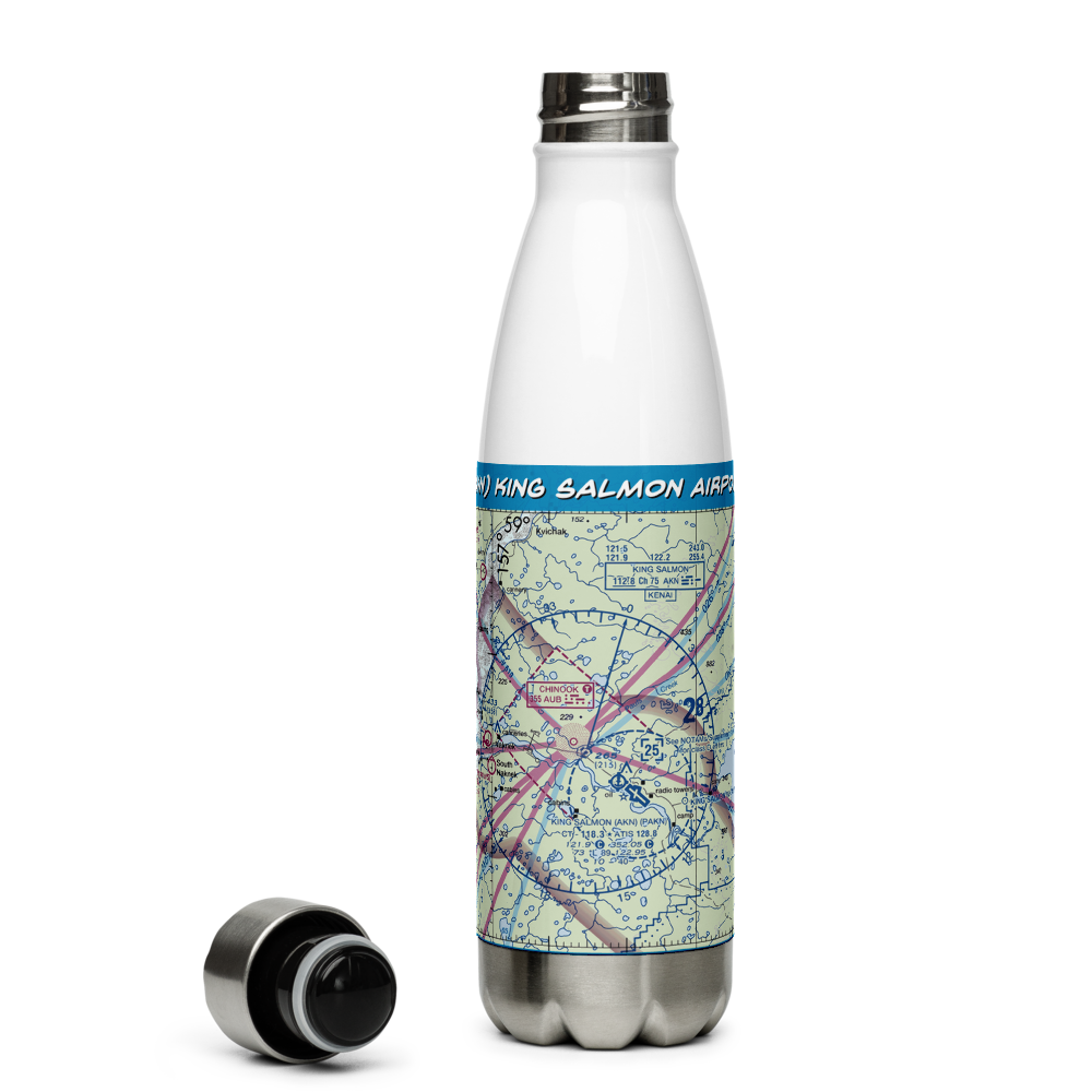King Salmon Airport (AKN) VFR Sectional Water Bottle 
