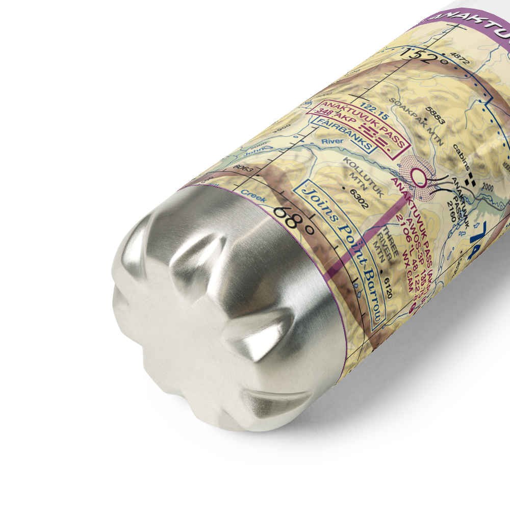 Anaktuvuk Pass Airport (AKP) VFR Sectional Water Bottle 